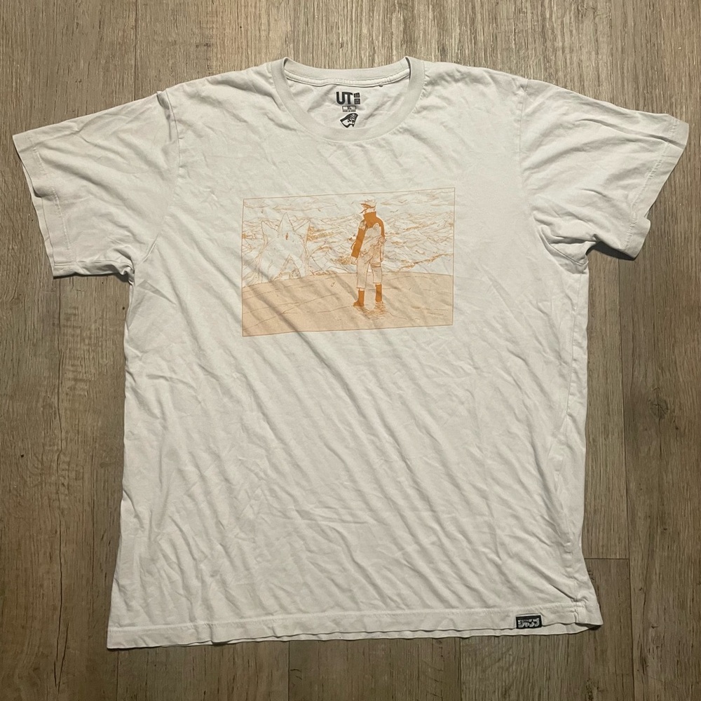 : Rare Uniqlo Naruto & Sasuke Final Valley T-Shirt White Size XL